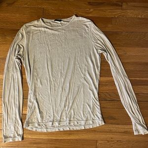 Vintage Light Grey Silky J. Crew Long Sleeve Size Medium